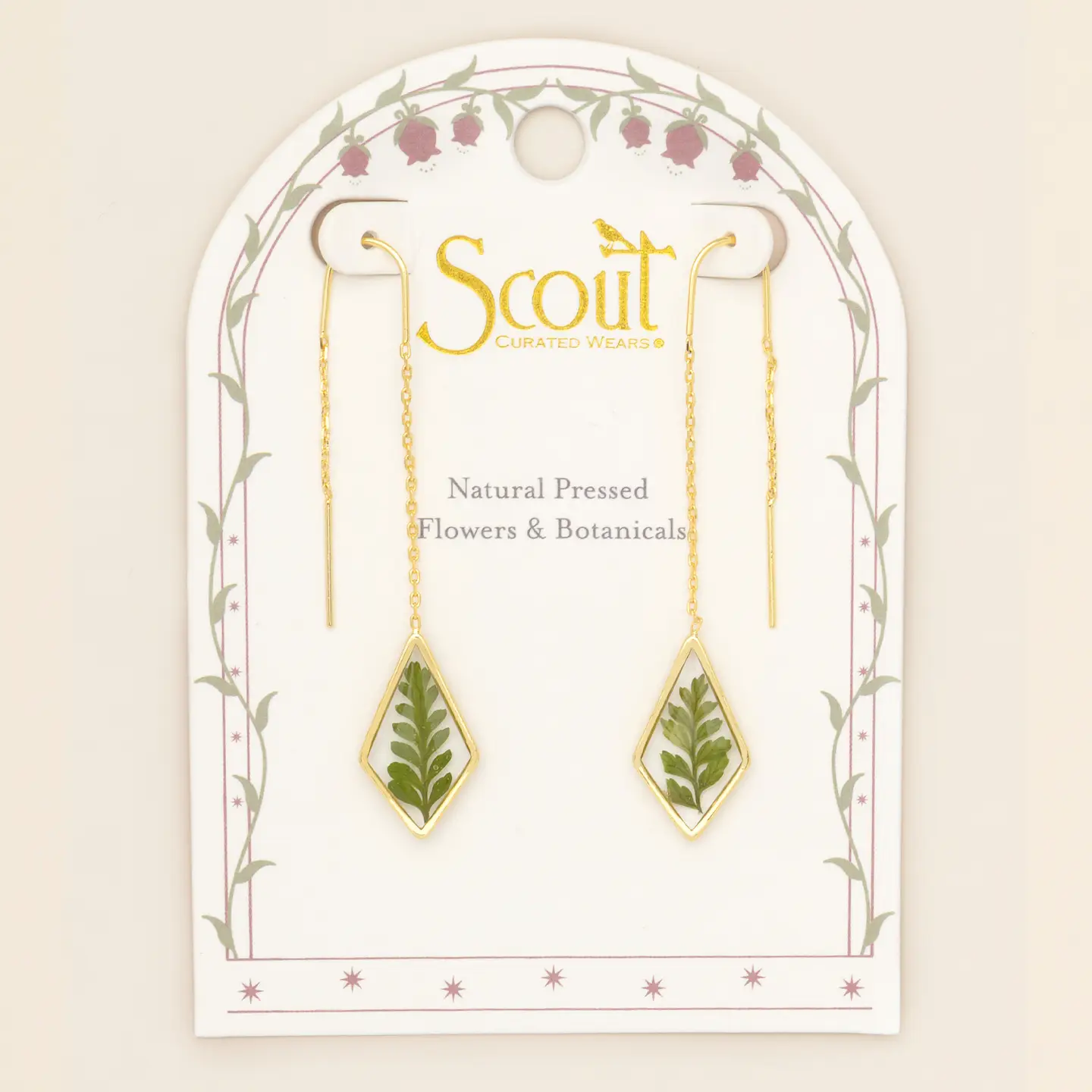 Pressed Flower Threaded Earrings