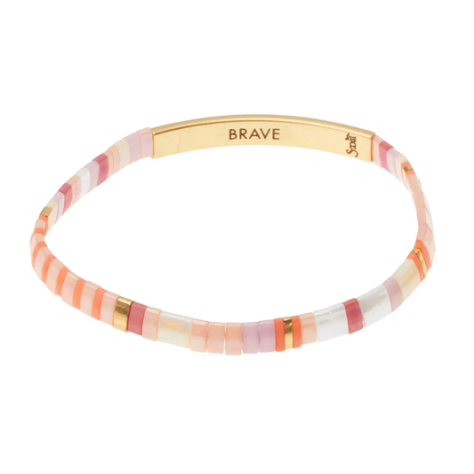 Good Karma Bracelet Brave -Pink/Gold