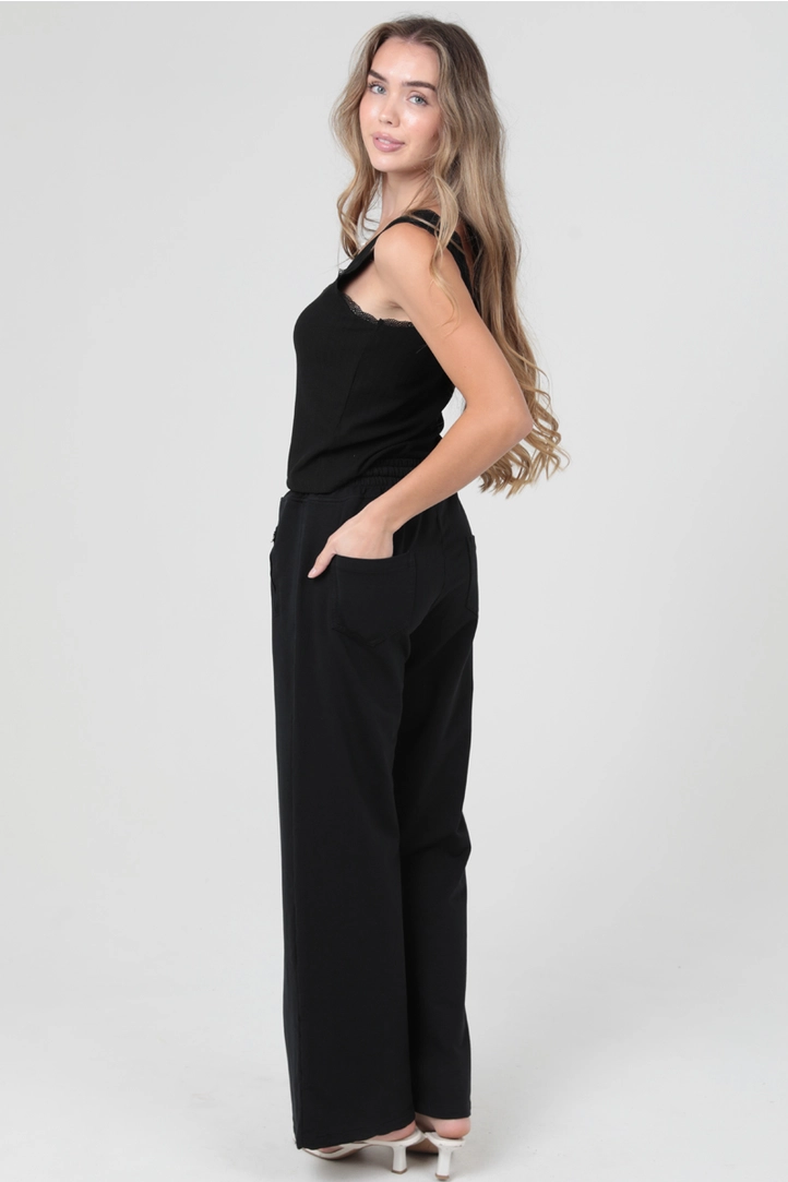 French Terry Wide Straight Leg Pants