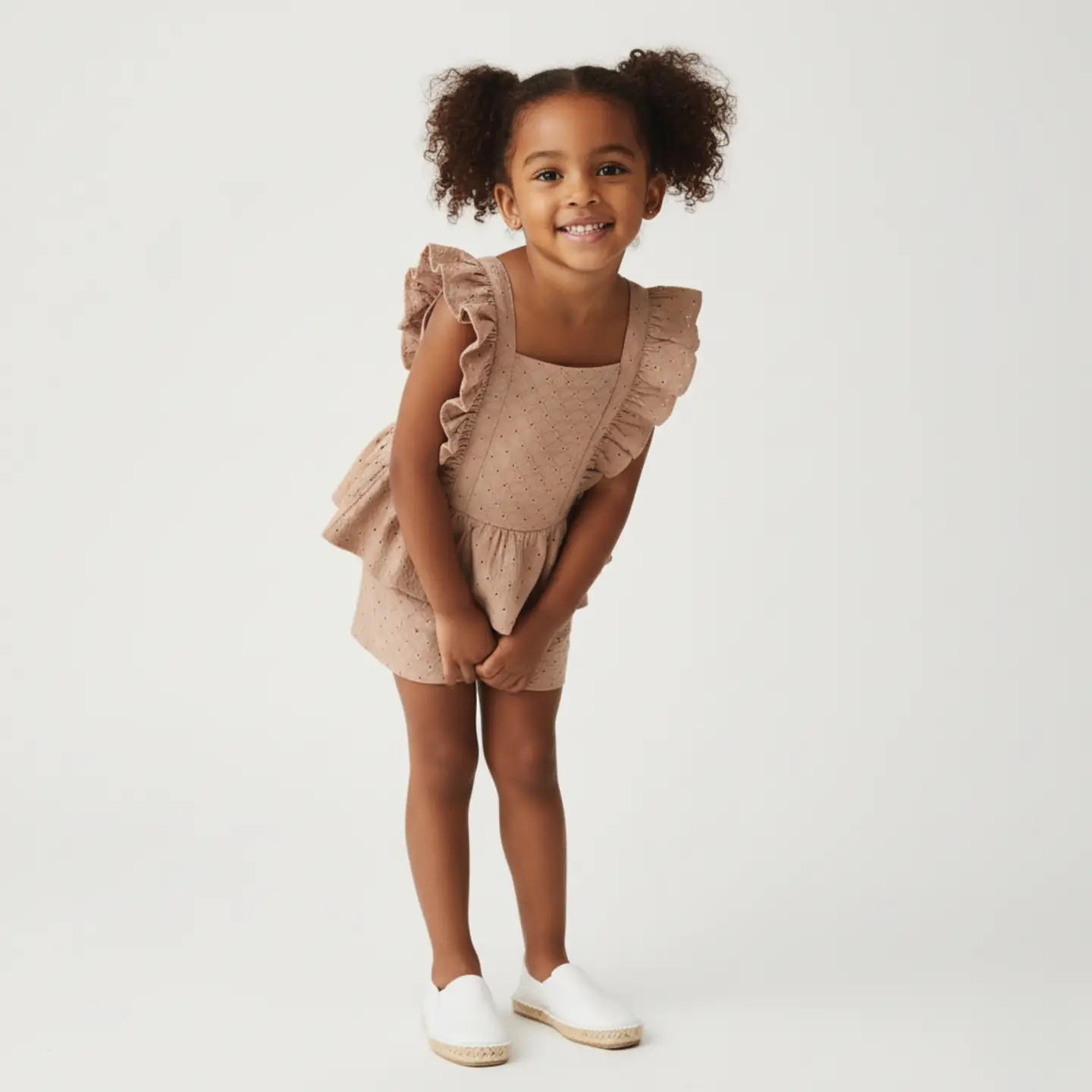 Girls Clay Eyelet Top + Shorts Set
