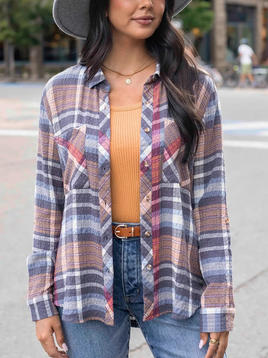 Favorite Button Up Plaid Top