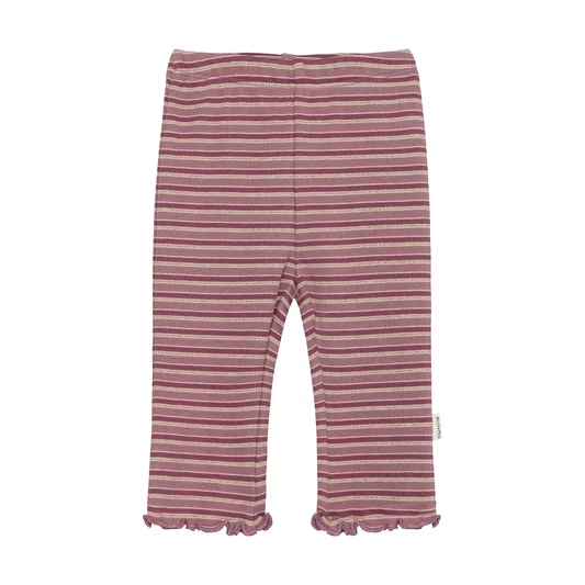 Baby Ribbed Leggings Gold Pink Stripes
