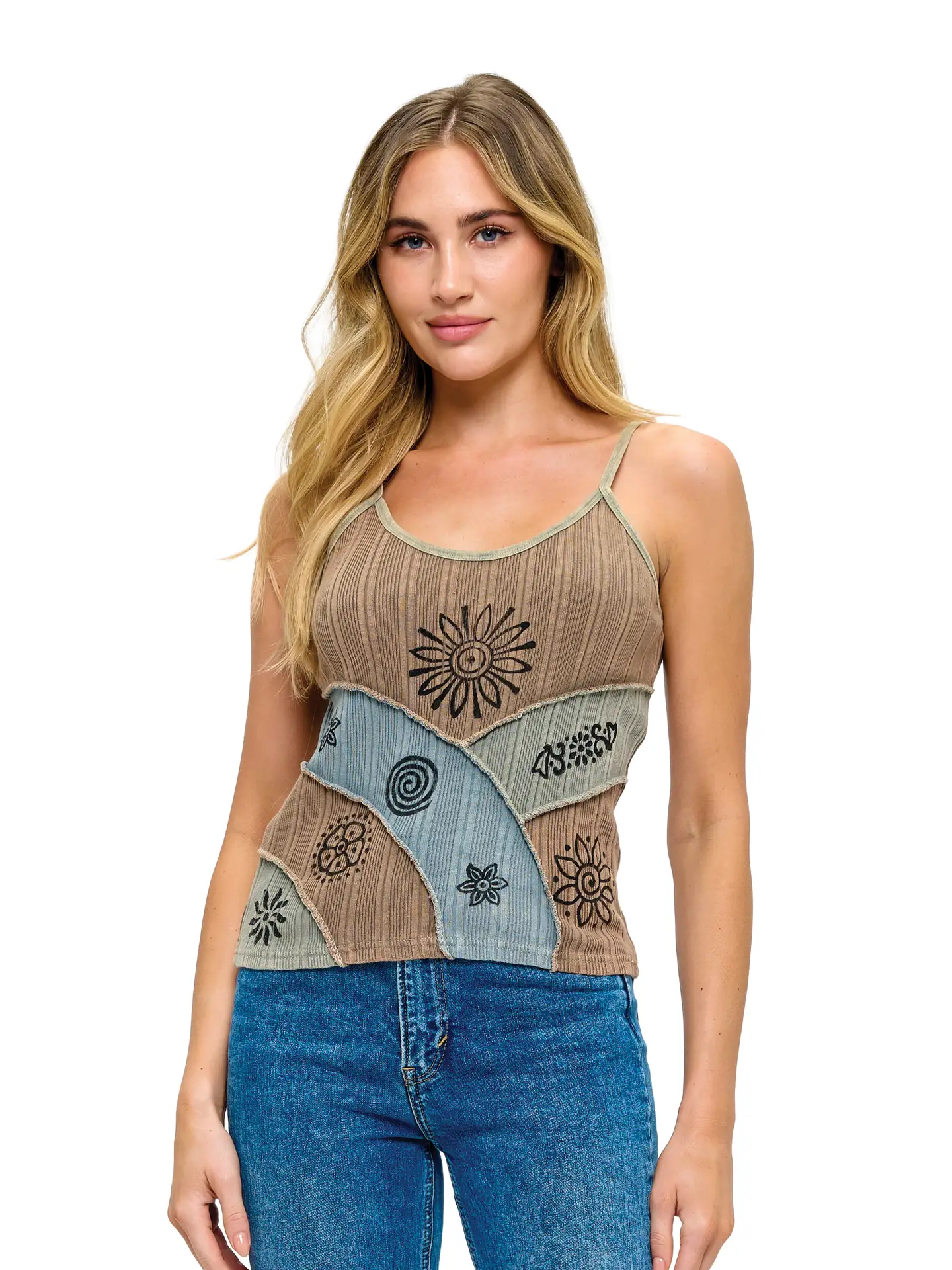 Art Painted Patchwork Tank Top