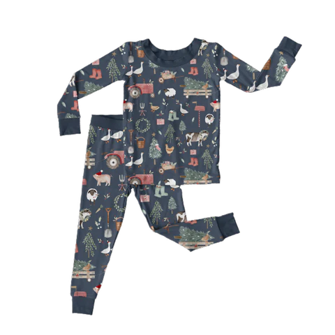 Christmas At The Farm Bamboo Kids Pajamas