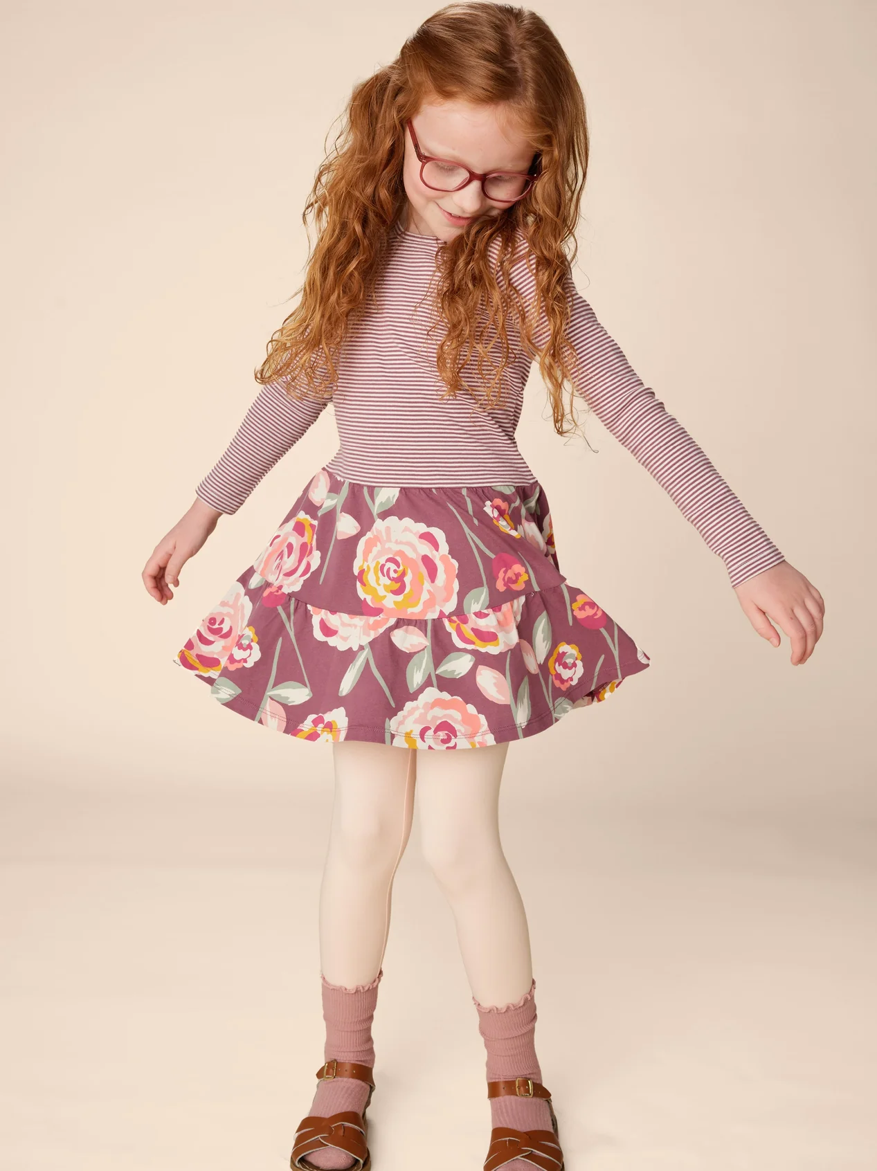 Girls Turkish Rose Tiered Dress