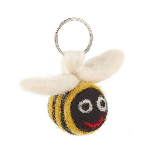 Felted Bee Keychain