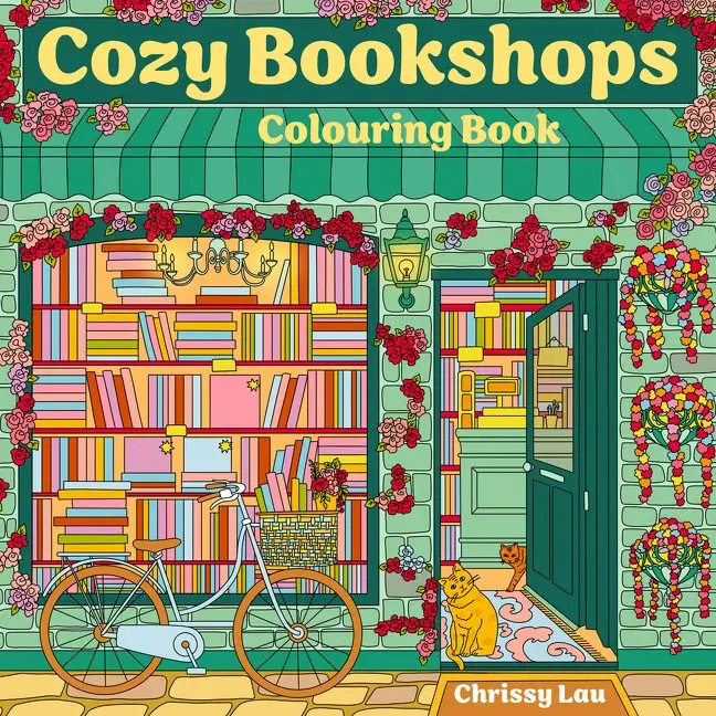 Cozy Bookshops Adult Coloring Book