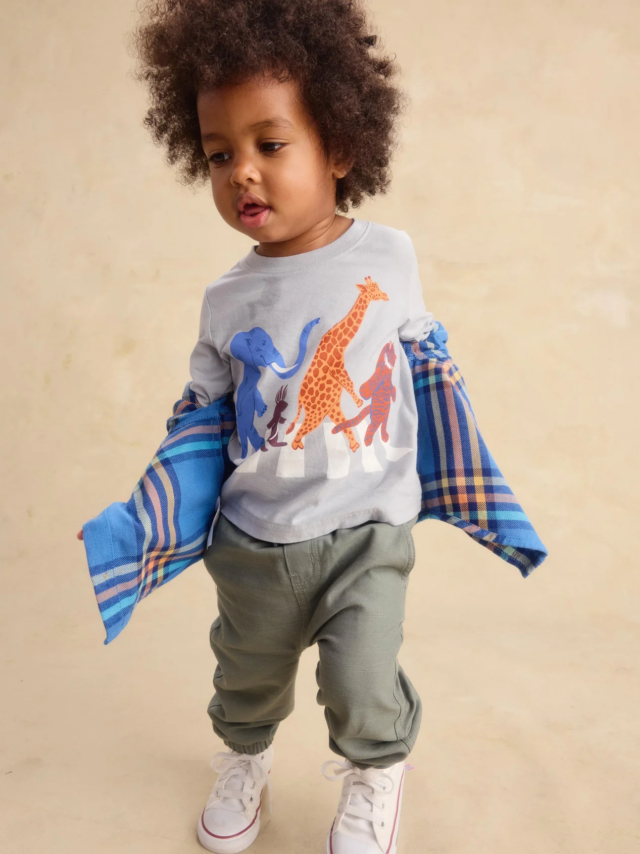 Kids Abbey Road Animals Long Sleeve Graphic Tee