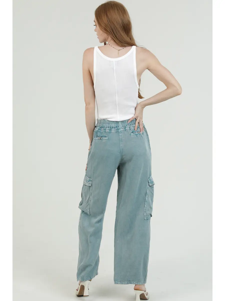 Tie Waist Cargo Pants