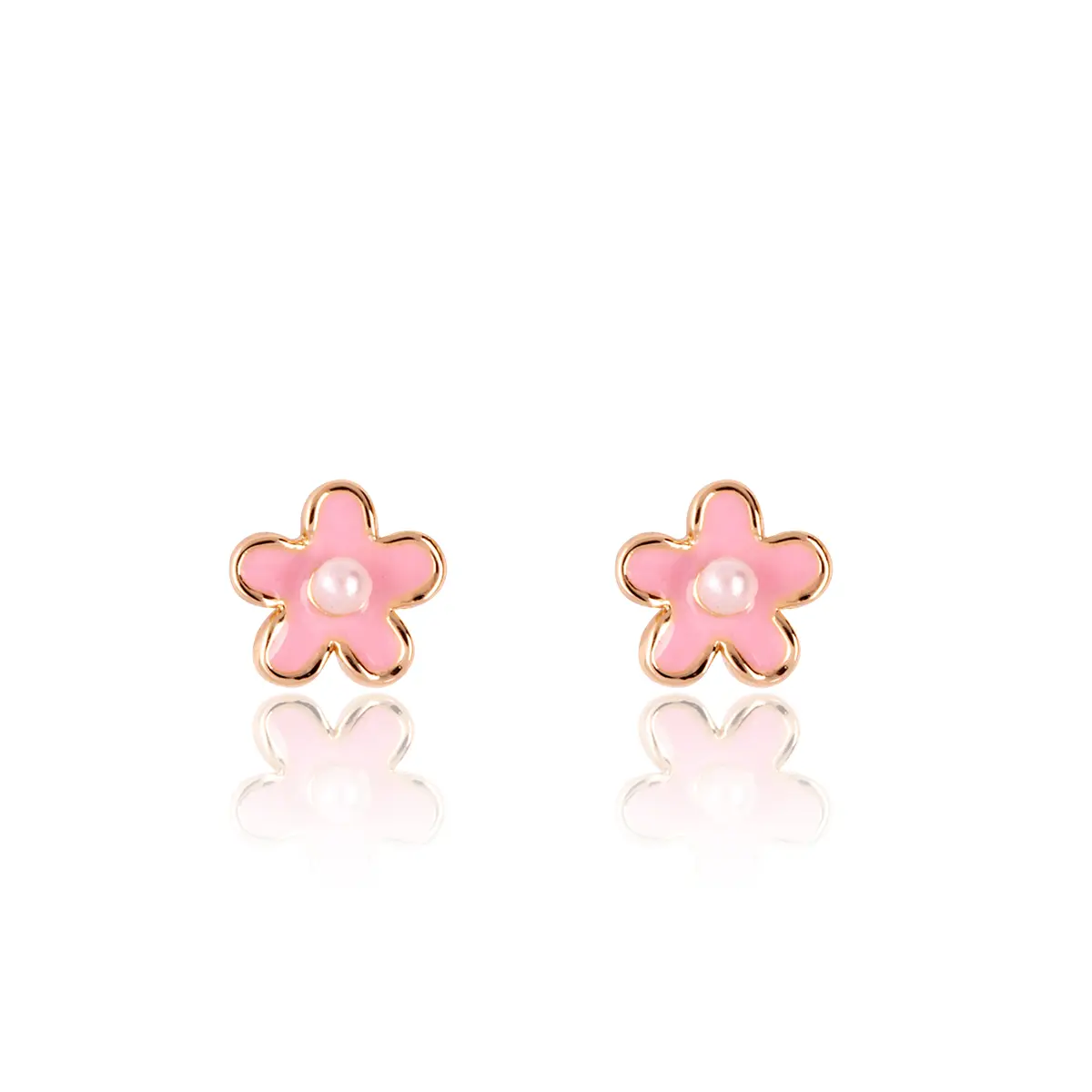 Pink Flower Studs