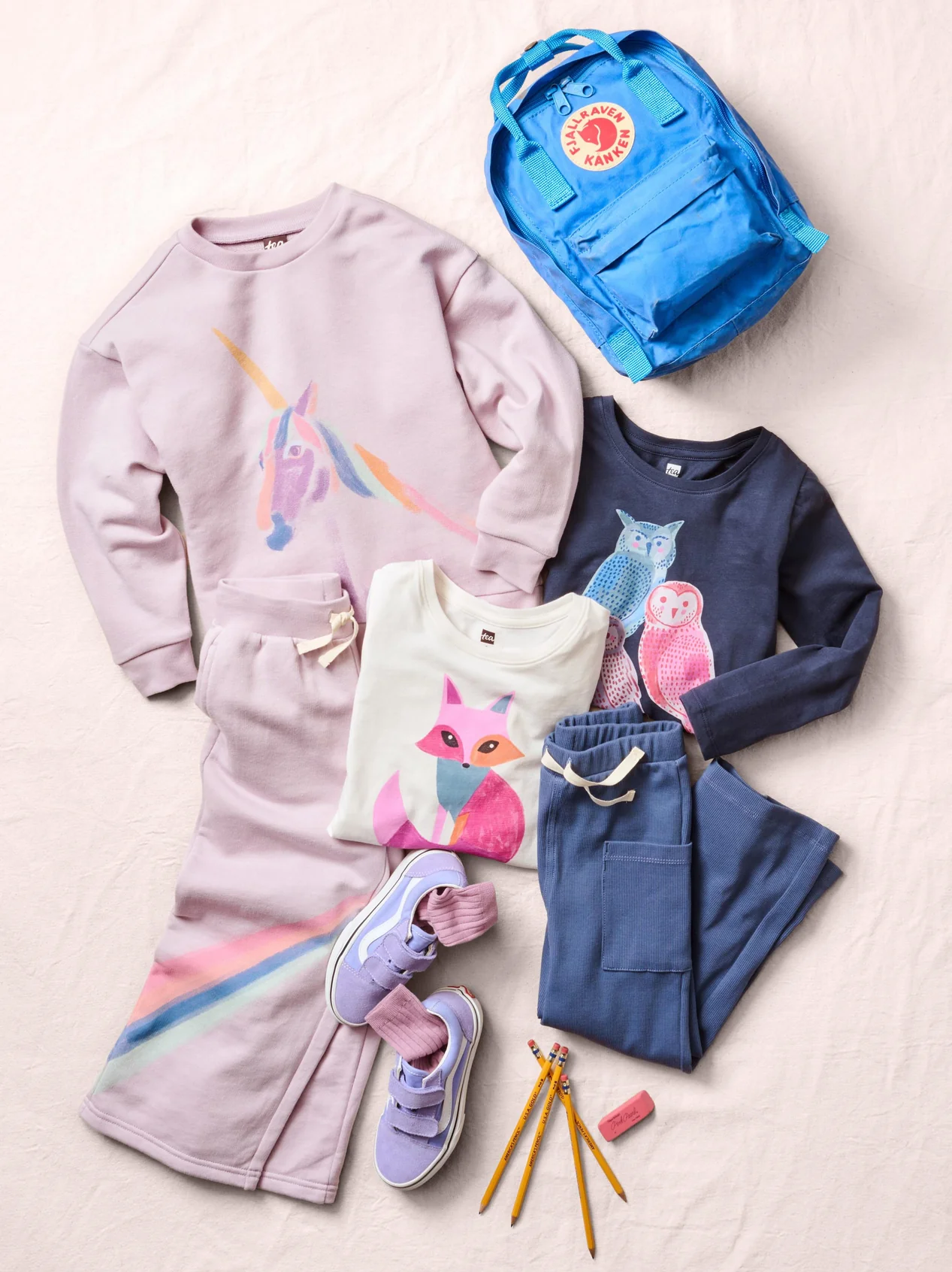 Girls Painted Unicorn Popover Sweatshirt