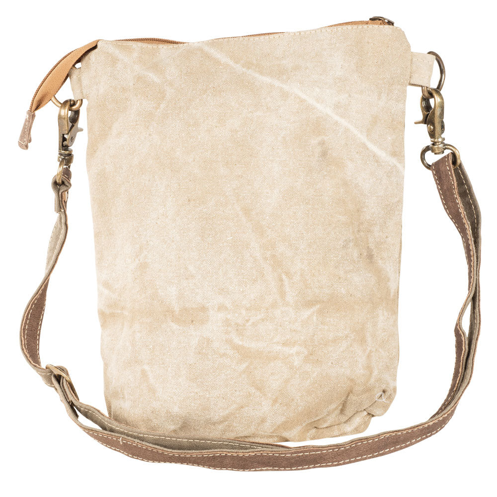 Canvas Peace Patience Double Zip Crossbody