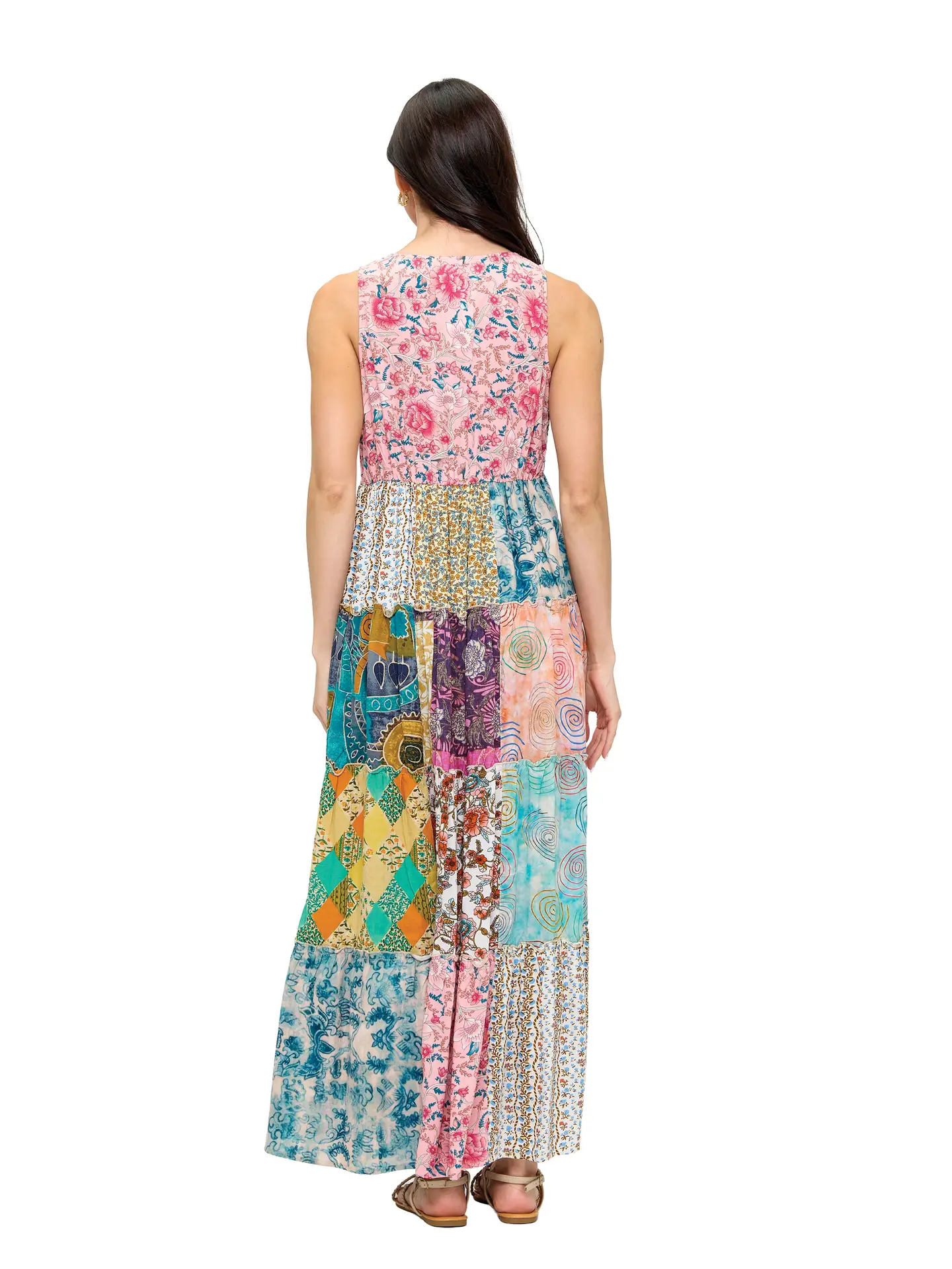 Gypsy Floral Patchwork Maxi Dress