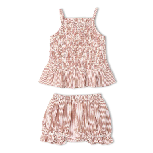 Baby Organic Smocked Top Bloomer Set