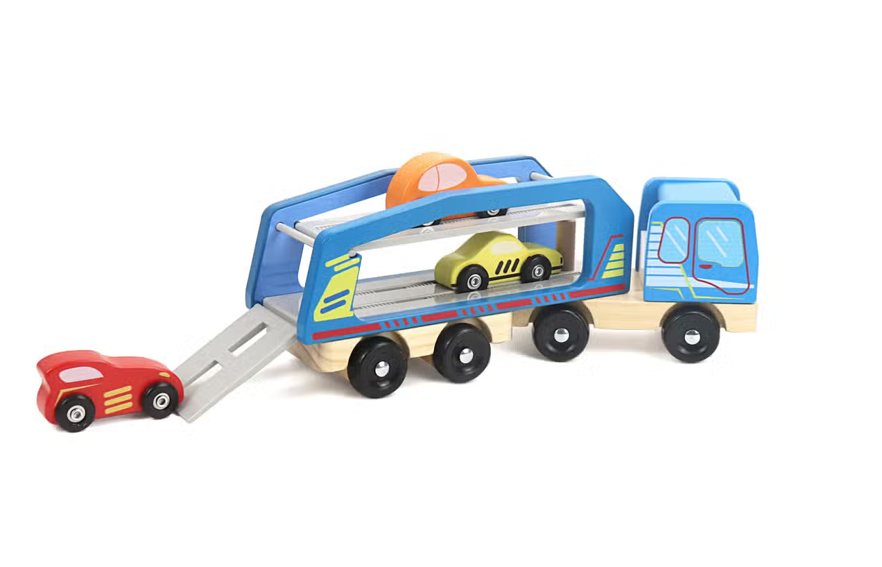 Wooden Car Carrier Truck Set