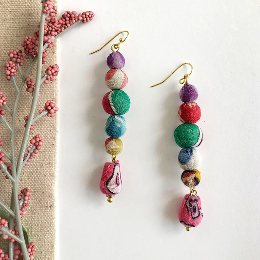 Kantha Vertical Earrings