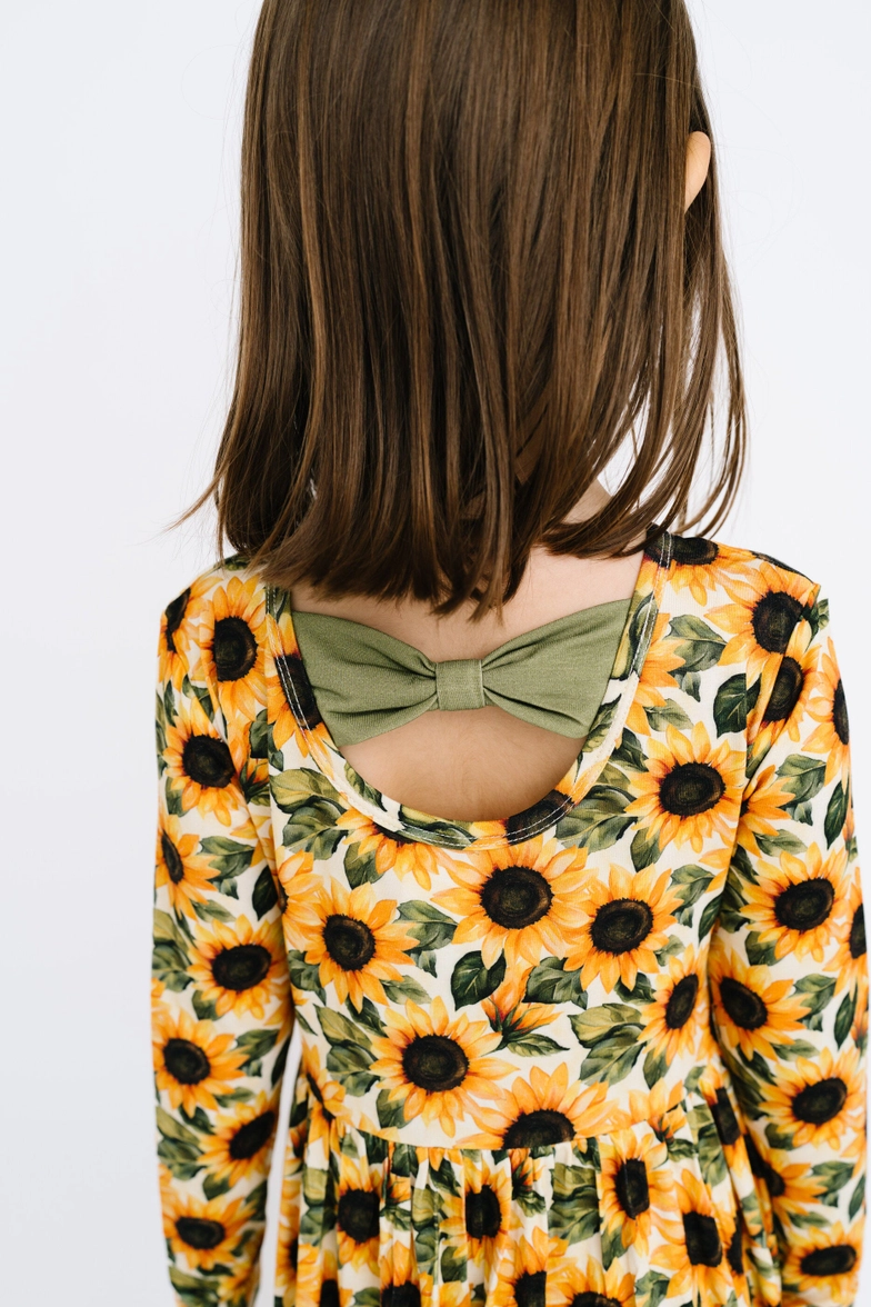 Girls Wild Sunflower Bamboo Dress