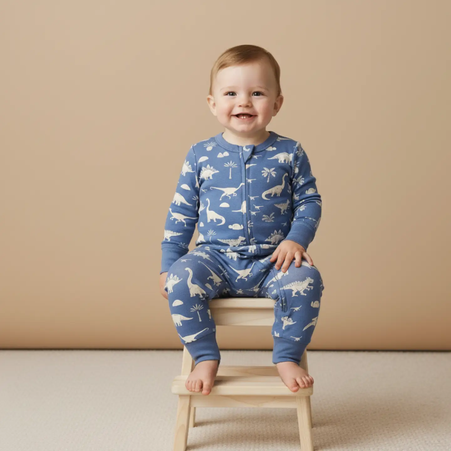 Baby Organic Dino Zip Romper