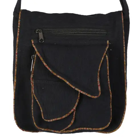 Cross Cut Flap Pocket Crossbody Bag