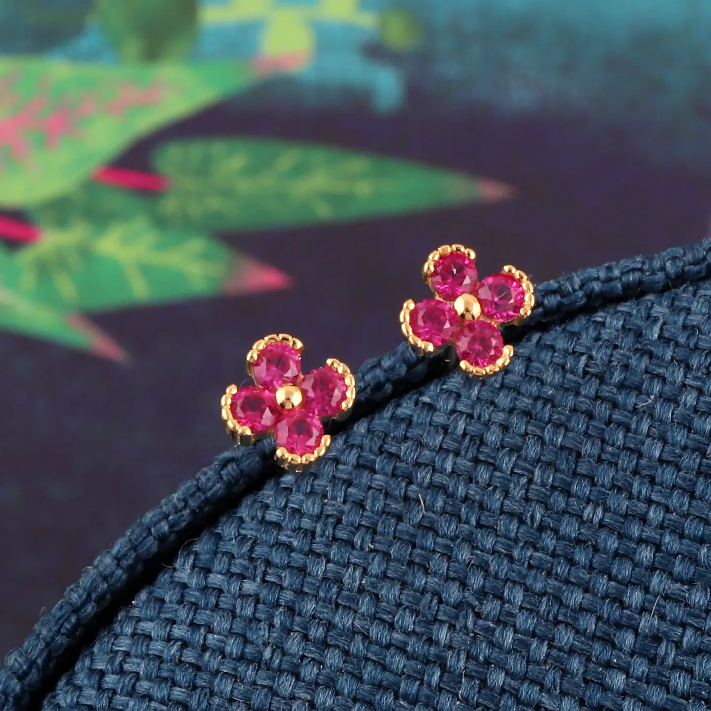 Beautiful Sister Crystal Flower Earrings