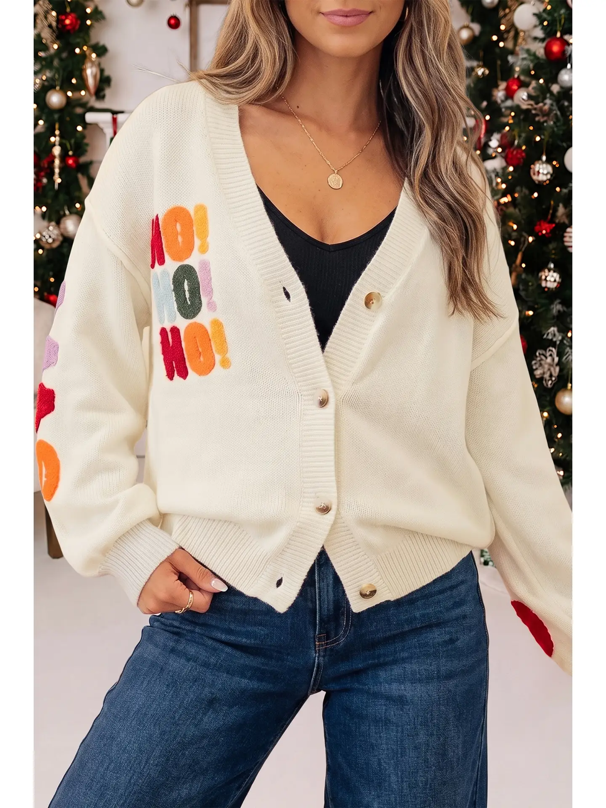 Ho Ho Ho Merry Christmas Cardigan Sweater