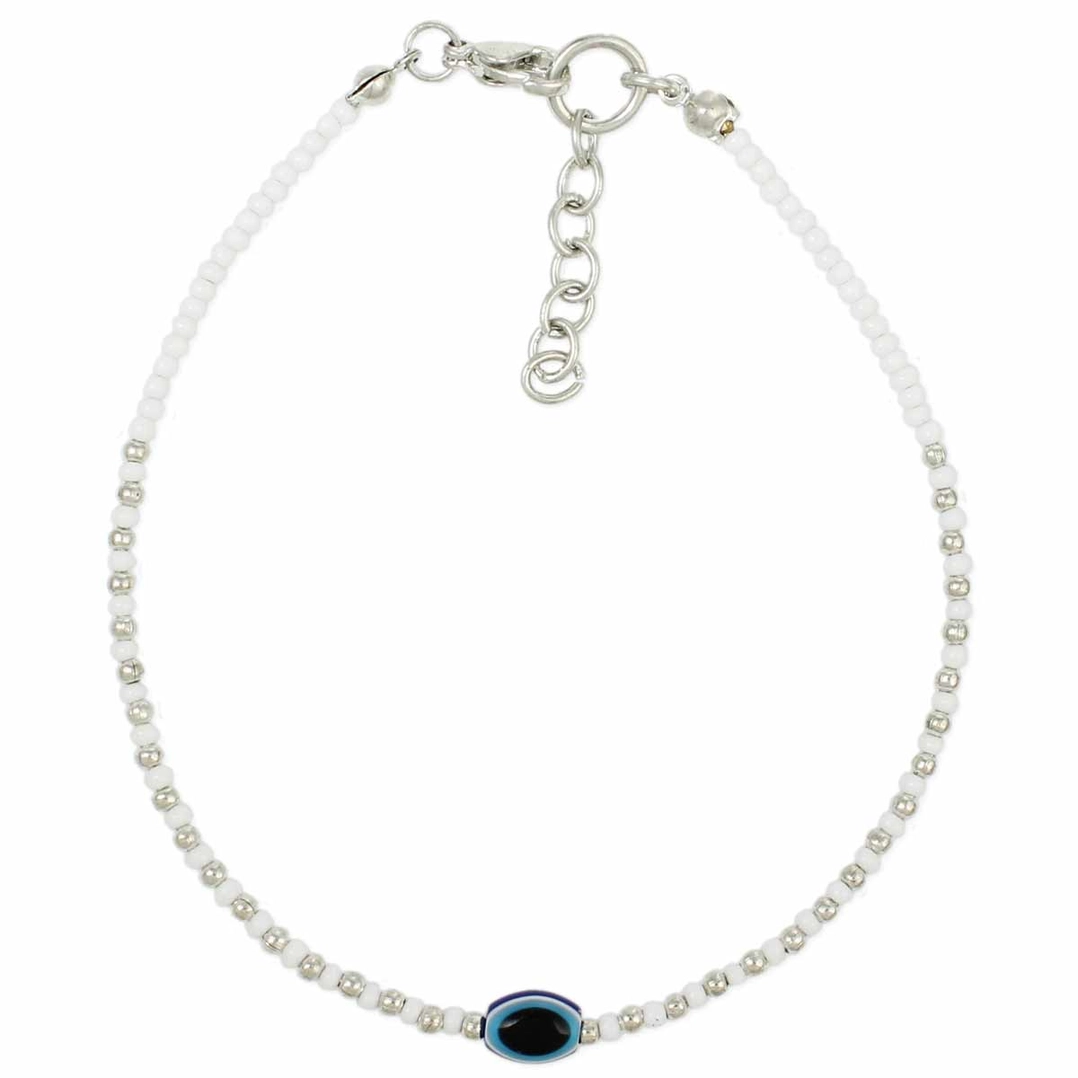 Pure Energy White Evil Eye Anklet