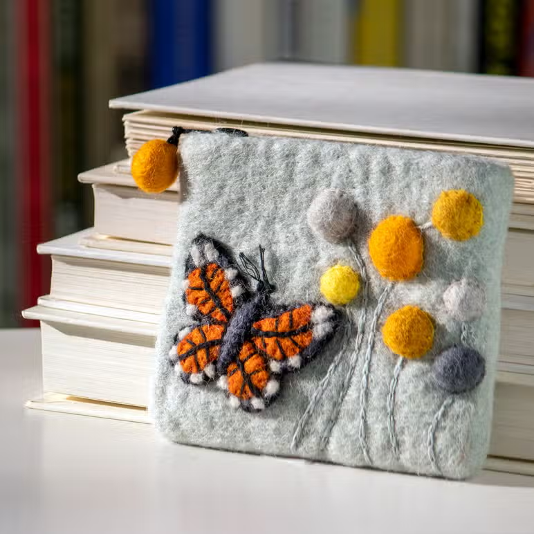 Felted Coin Purse - Monarch