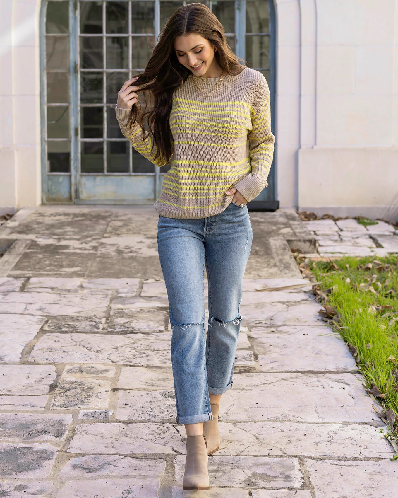 Lemon Lines Lightweight Sweater