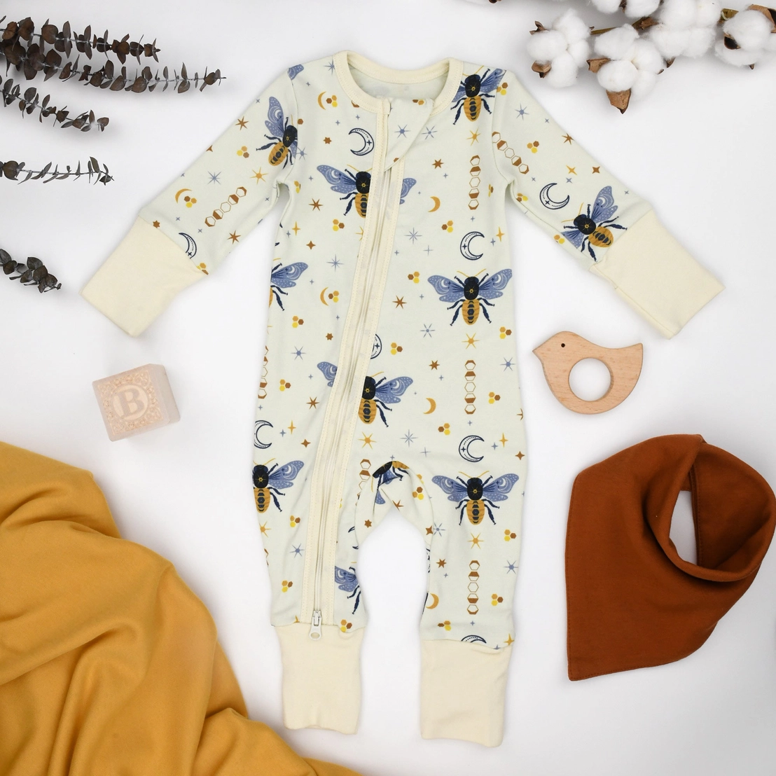 Organic Baby Sleeper Indus Bee + Moon