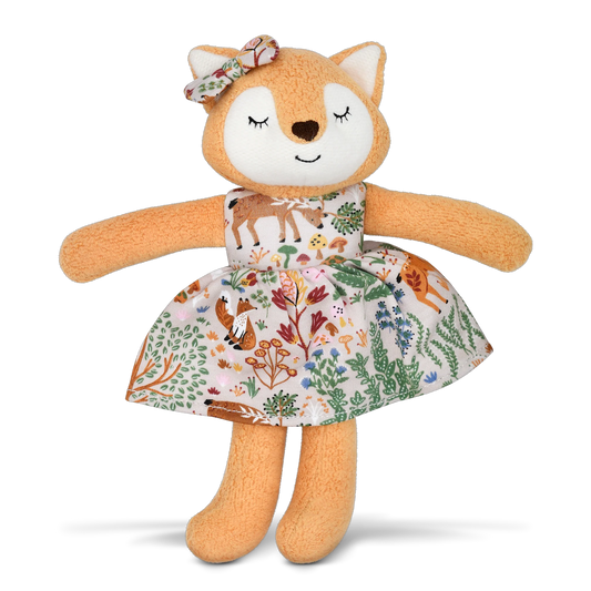 Little Fox in Boho Woodland Dress