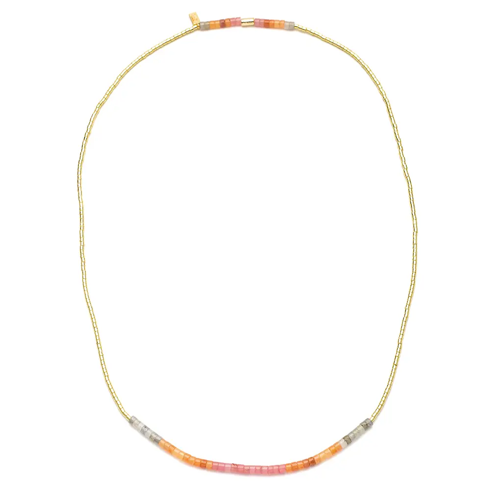 Sunset Ombre Stone Wrap Necklace/Bracelet