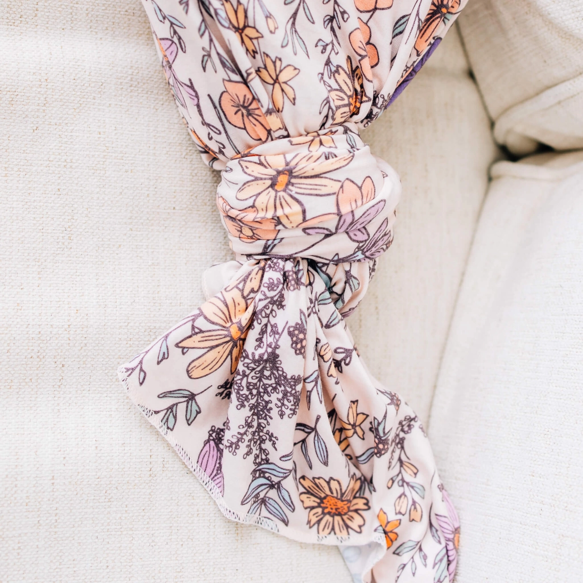 Flora Floral Knit Swaddle Blanket