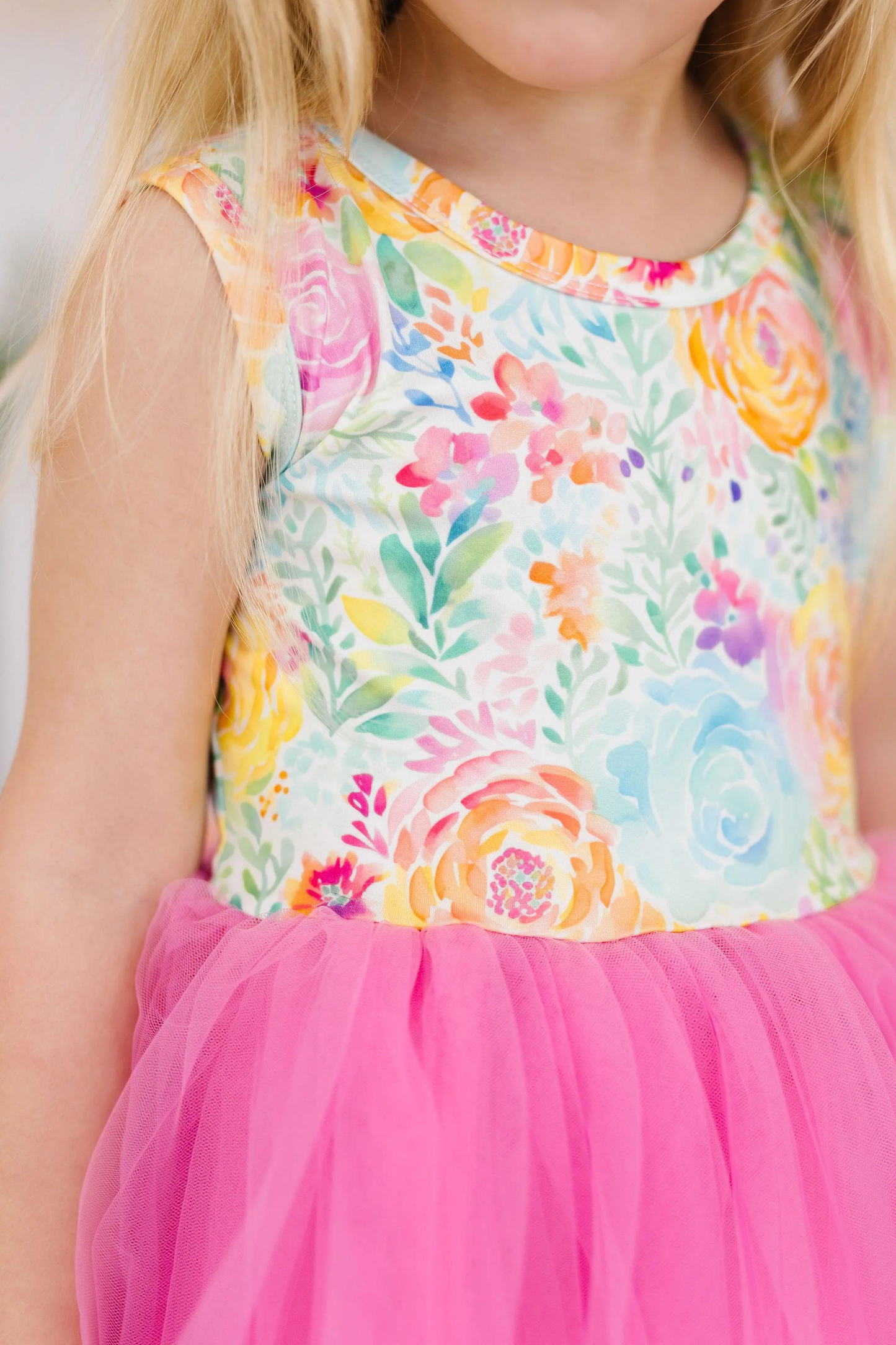 Rainbow Floral Tutu Dress