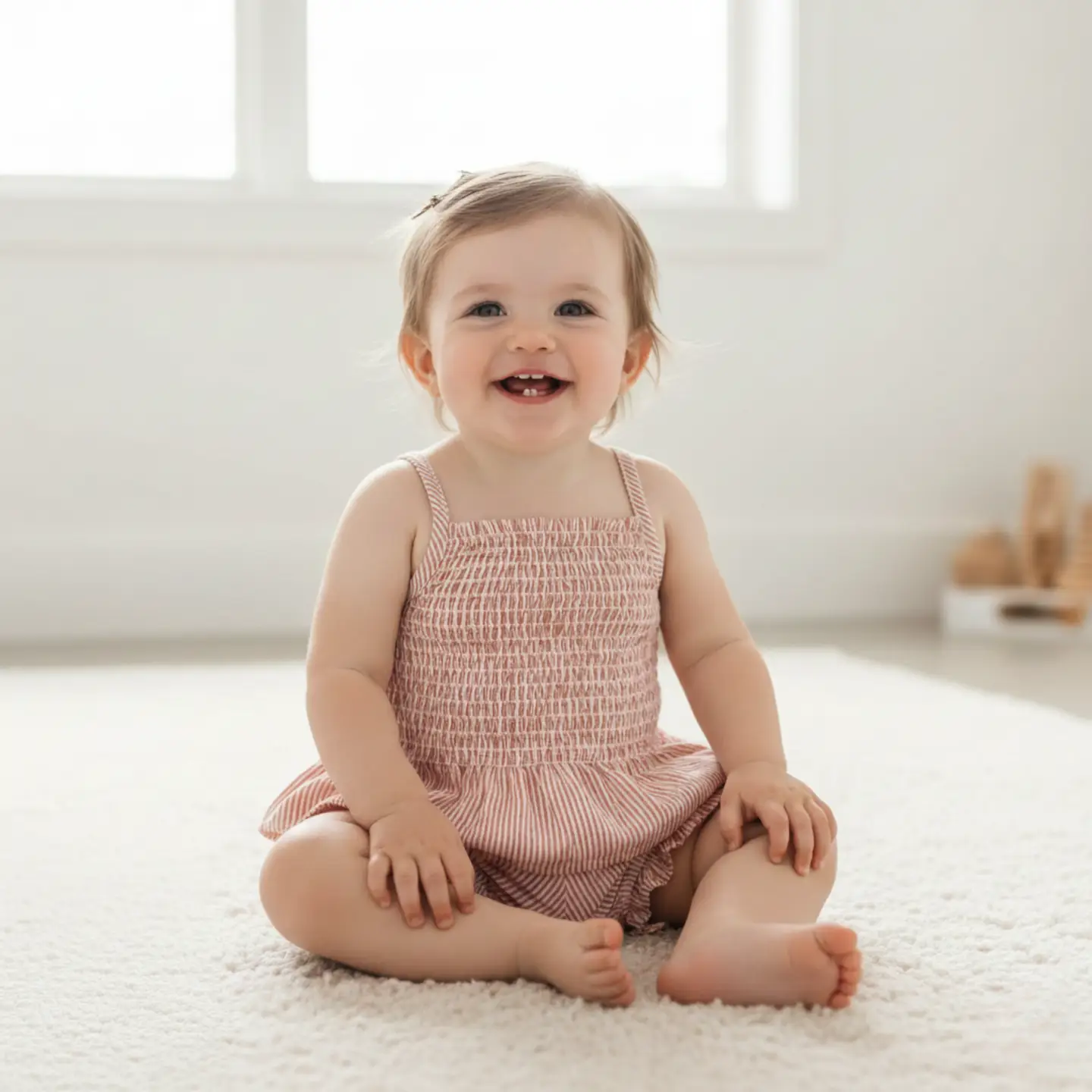 Baby Organic Smocked Top Bloomer Set