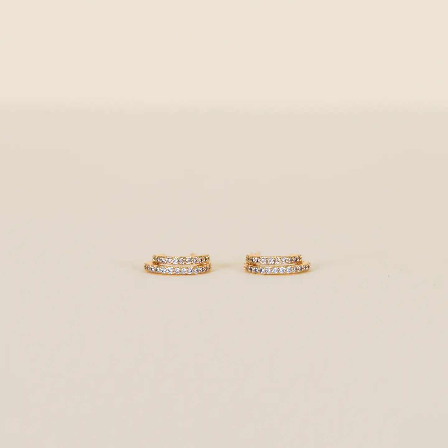 Double Champagne Hoop Earrings