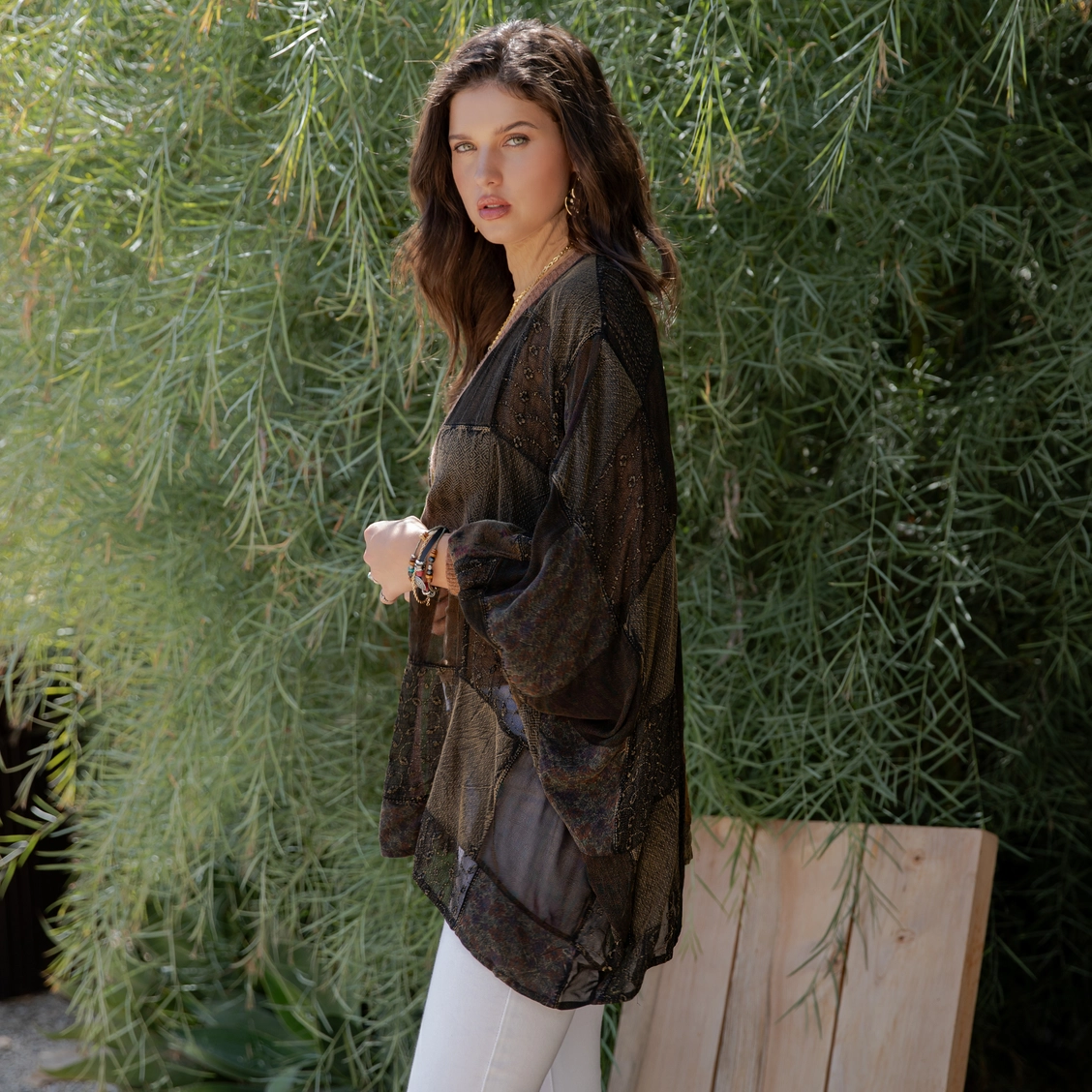 Statement Kimono With Vintage Patches