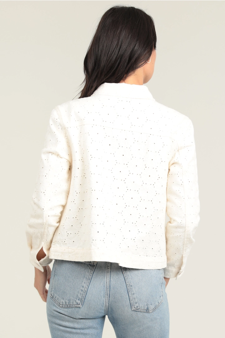 Eyelet Embroidered Denim Jacket