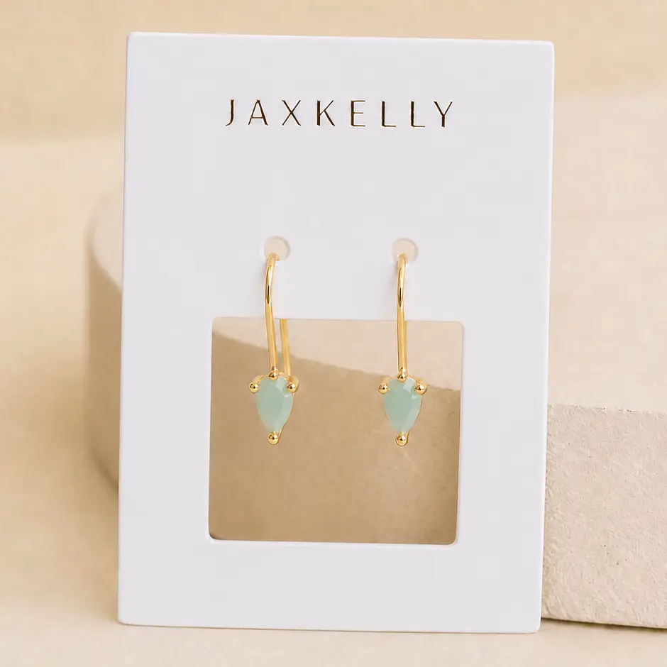 Amazonite Dewdrop Mini Threader Earrings
