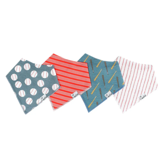 Slugger Baseball Baby Bandana Bib Set 4pk