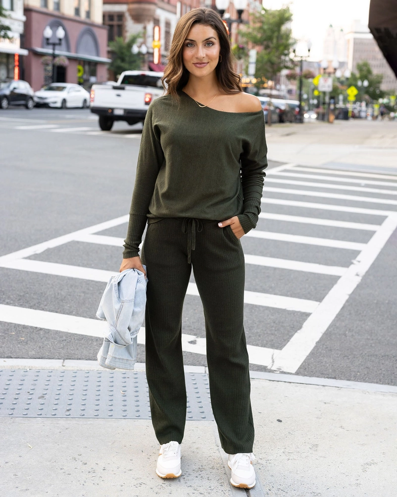 Classic & Cozy Ribbed Sweater Pants