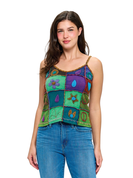 Patchwork Hand-Stitched Tank Top