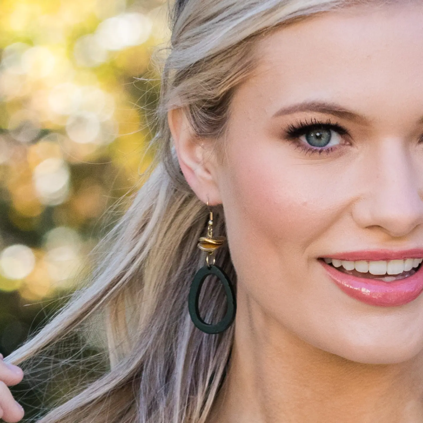 Omala Misty Greens Oval Earrings