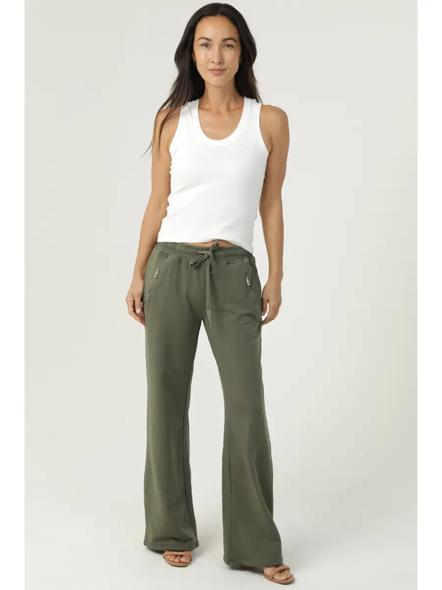 French Terry Wide Straight Leg Pants