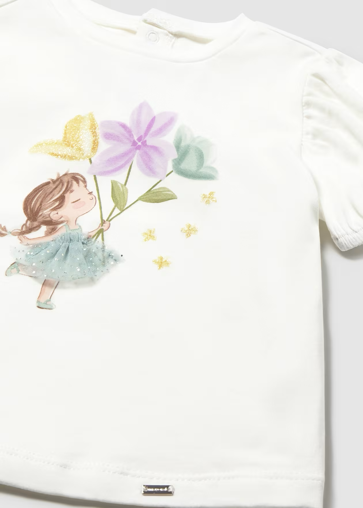 Girls Tee Girl With Flowers