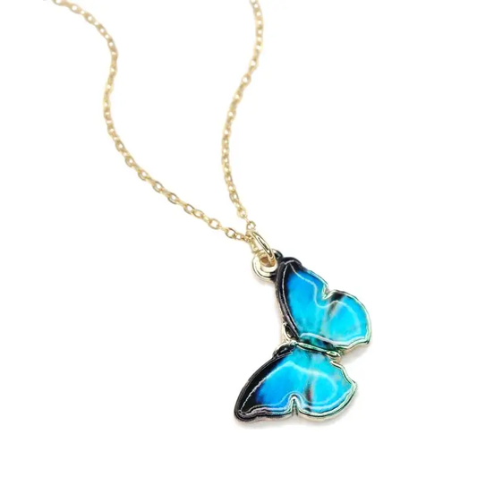Be You Tiful Butterfly Necklace - Blue