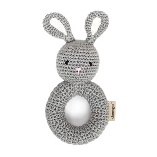 Knit Bunny Ring Rattle