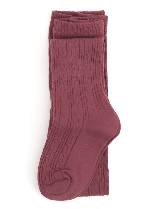 Baby Cable Knit Tights - Mulberry