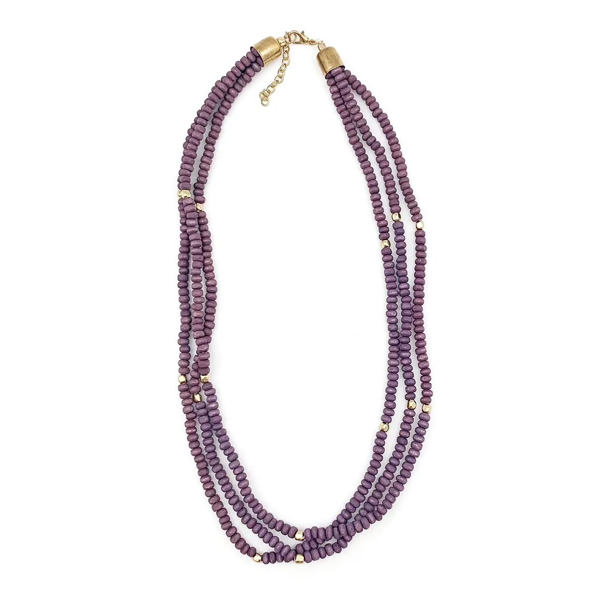 Beaded Chromatic 3 Strand Short Necklace