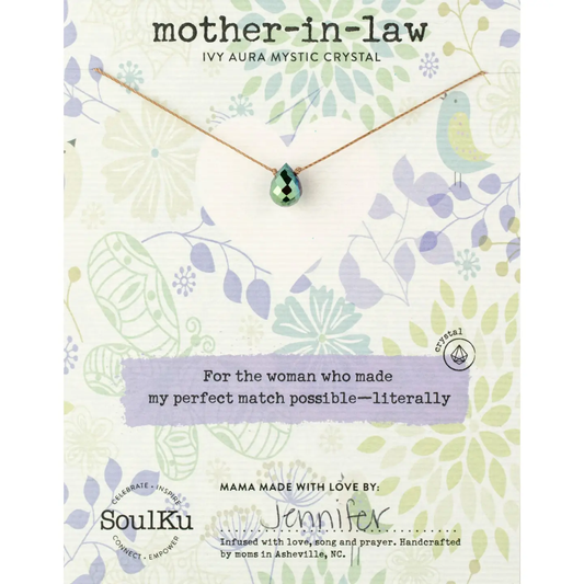 Mother-In-Law Ivy Aura Crystal Necklace
