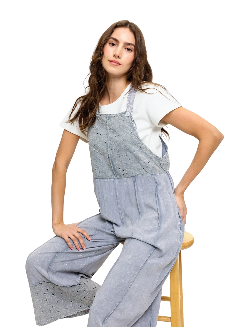 Boho Razor Cut Lace Overalls